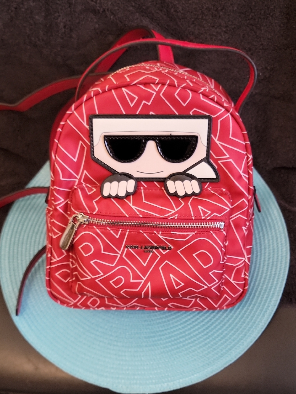 Karl Lagerfeld Kids Red Logo Character Mini Backpack